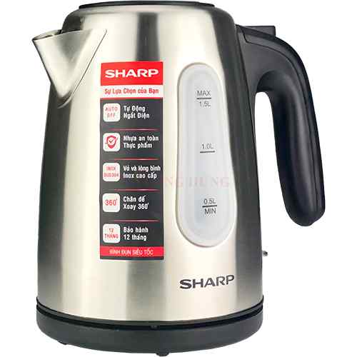 Bình đun siêu tốc Sharp 1.5 lít EKJ-15EVS-ST - Hàng chính hãng