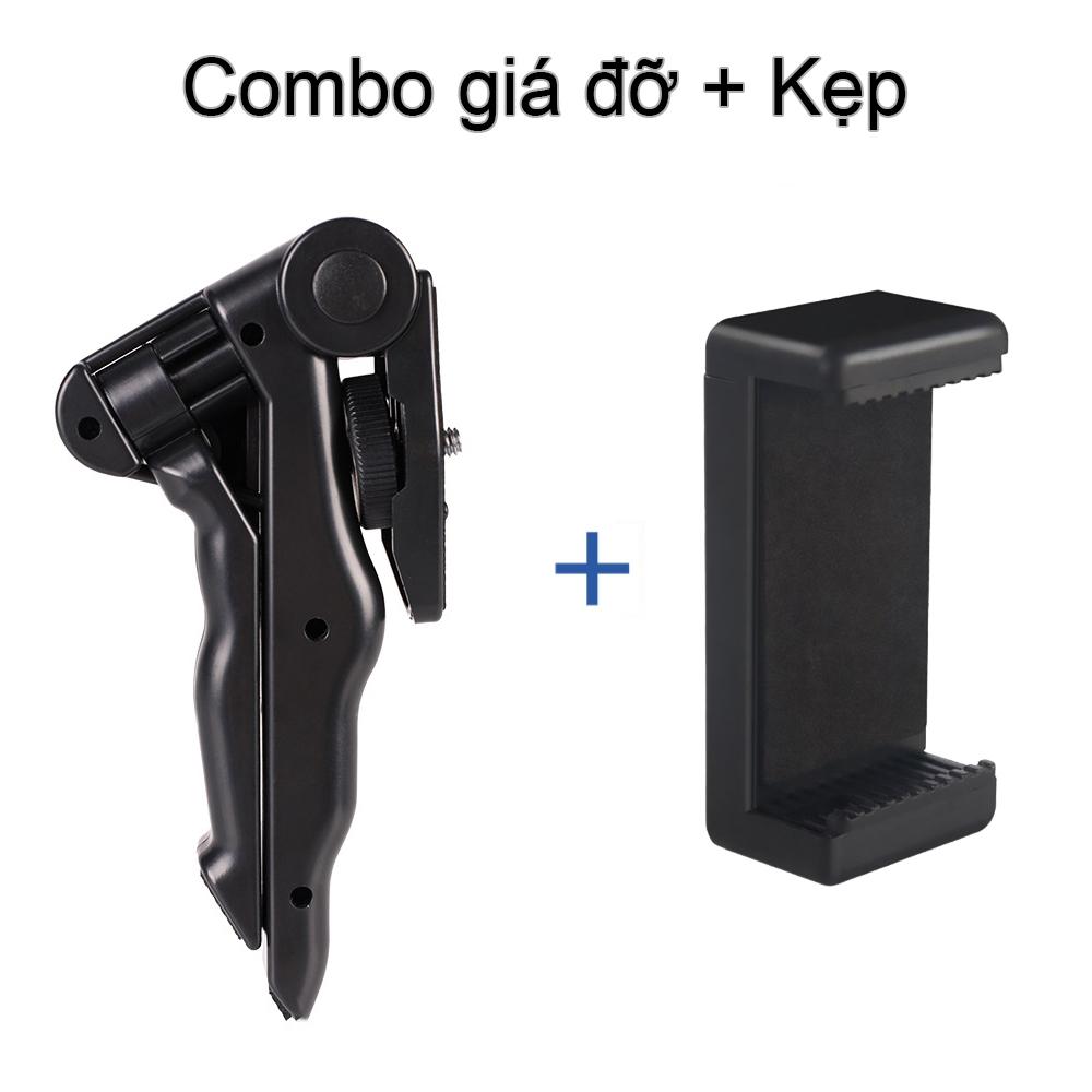 Kẹp cầm tay SmileBox kiêm tripod mini để bàn hỗ trợ quay video, livestream cho điện thoại, gopro, máy ảnh chuẩn đinh ốc 1/4