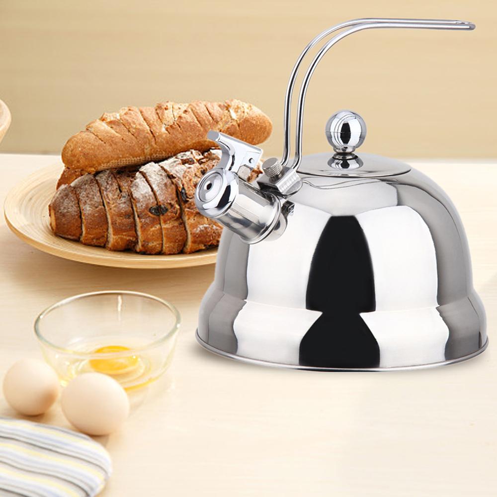 2.5L Stainless Steel Whistling Teapot Tea Kettle for Home Outdoor Camping Hiking Backpacking