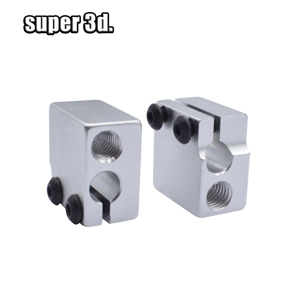 1 cái 3D Khối Nhiệt E3D V5 V6 MK7 MK8 MK2 MK10 Núi Lửa PT100 CR10 2 TRONG 1 RA Nhôm/Đồng Thau Cho Hotend 3D Máy In Phần