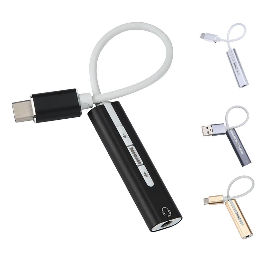 USB Type-C to Aux Audio 3.5mm Jack Headphone Microphone Adapter