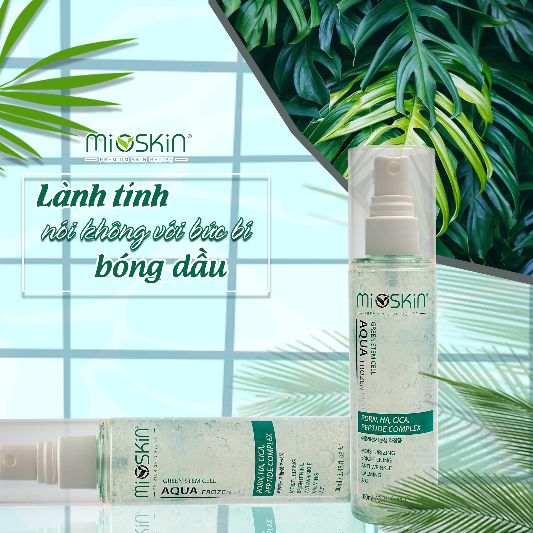 Xịt Dưỡng MIOSKIN Tế Bào Gốc Trẻ Hóa Làn Da 100ML HÀN QUỐC. Tặng Gel Móc Khóa 30ml