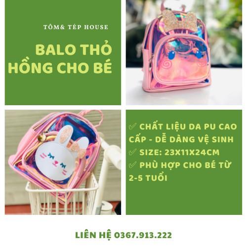 Balo cho bé gái hình thỏ hồng cao cấp