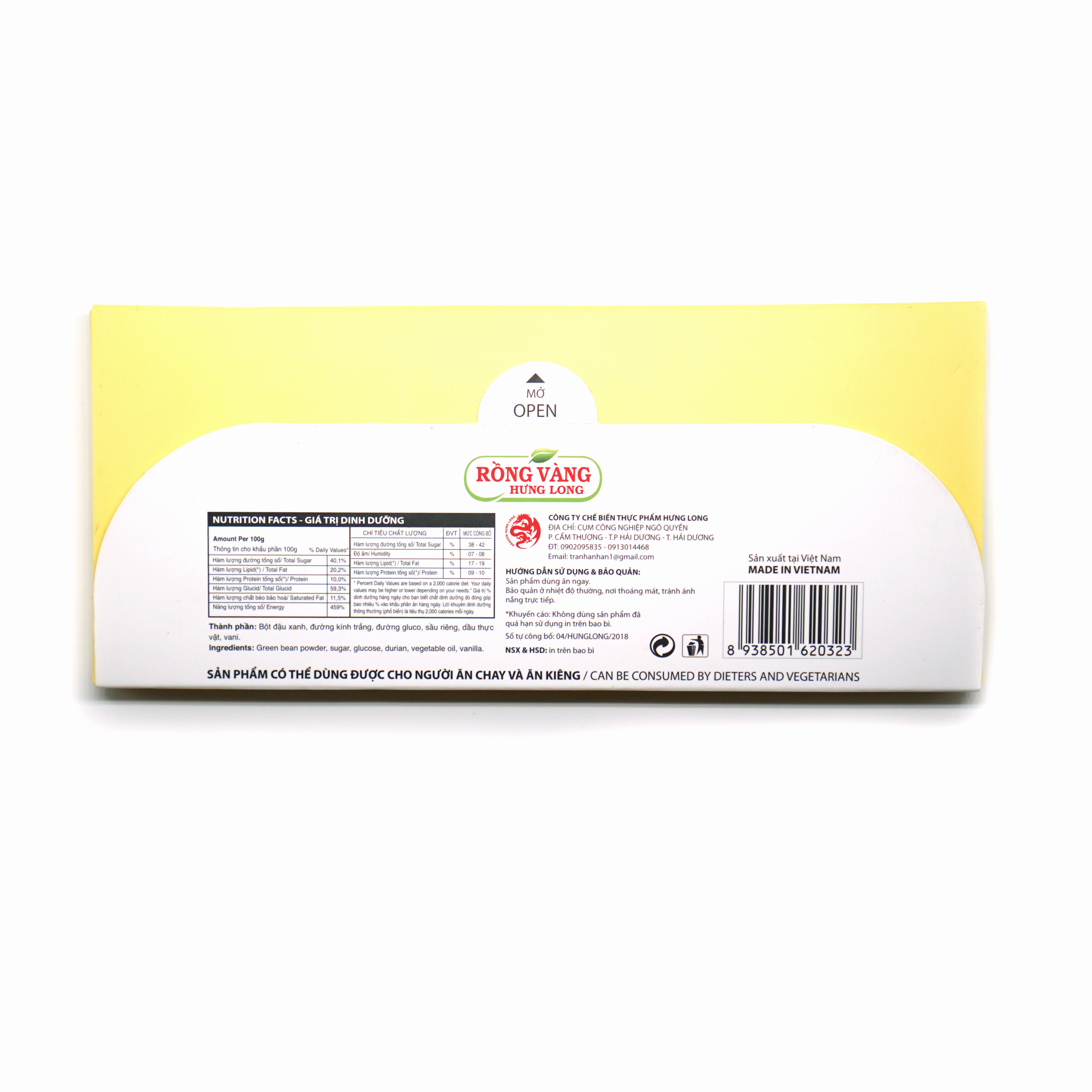Bánh Đậu Xanh Sầu Riêng - Hưng Long - 150g