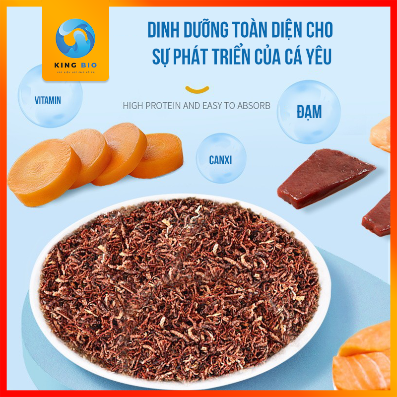 Yee Blood Worm trùng huyết sấy khô thức ăn dinh dưỡng cho cá cảnh