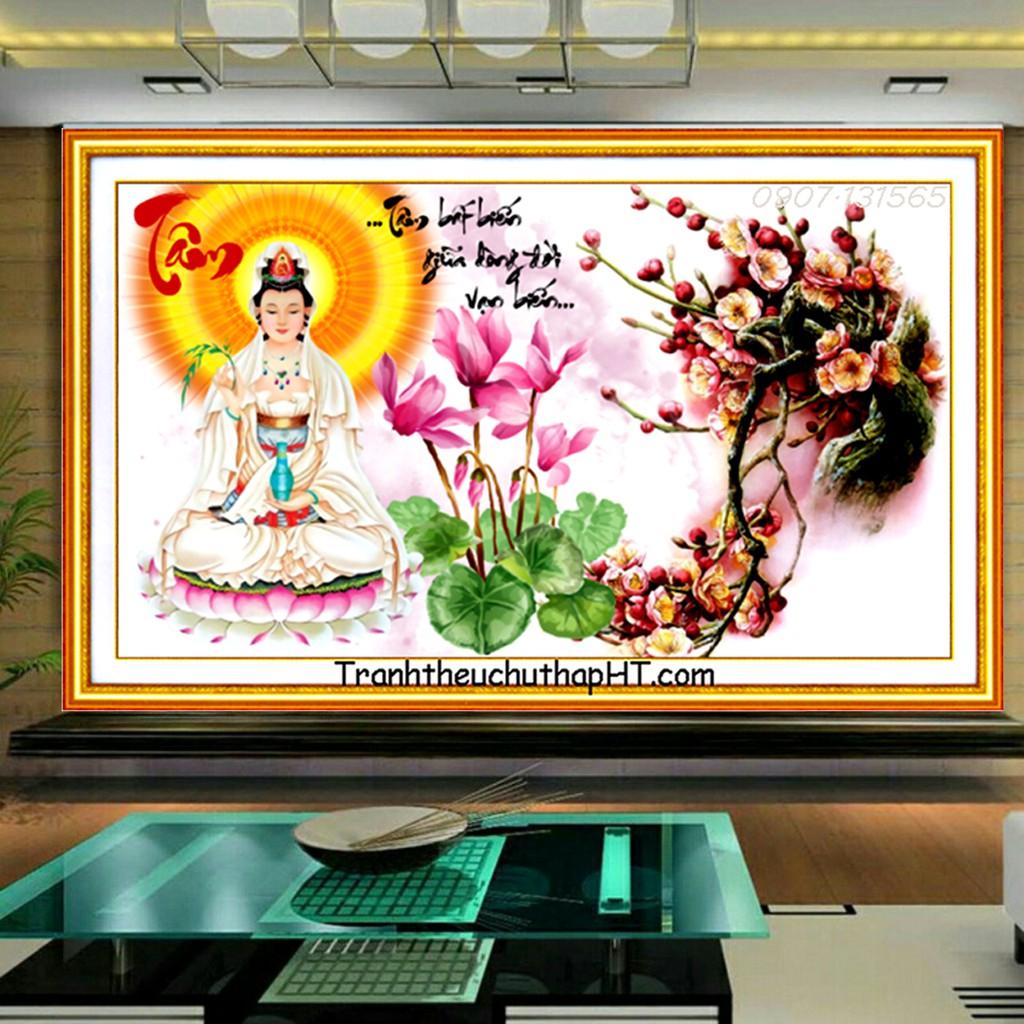 Tranh thêu chữ thập Phật Tâm LV3297 - tự thêu