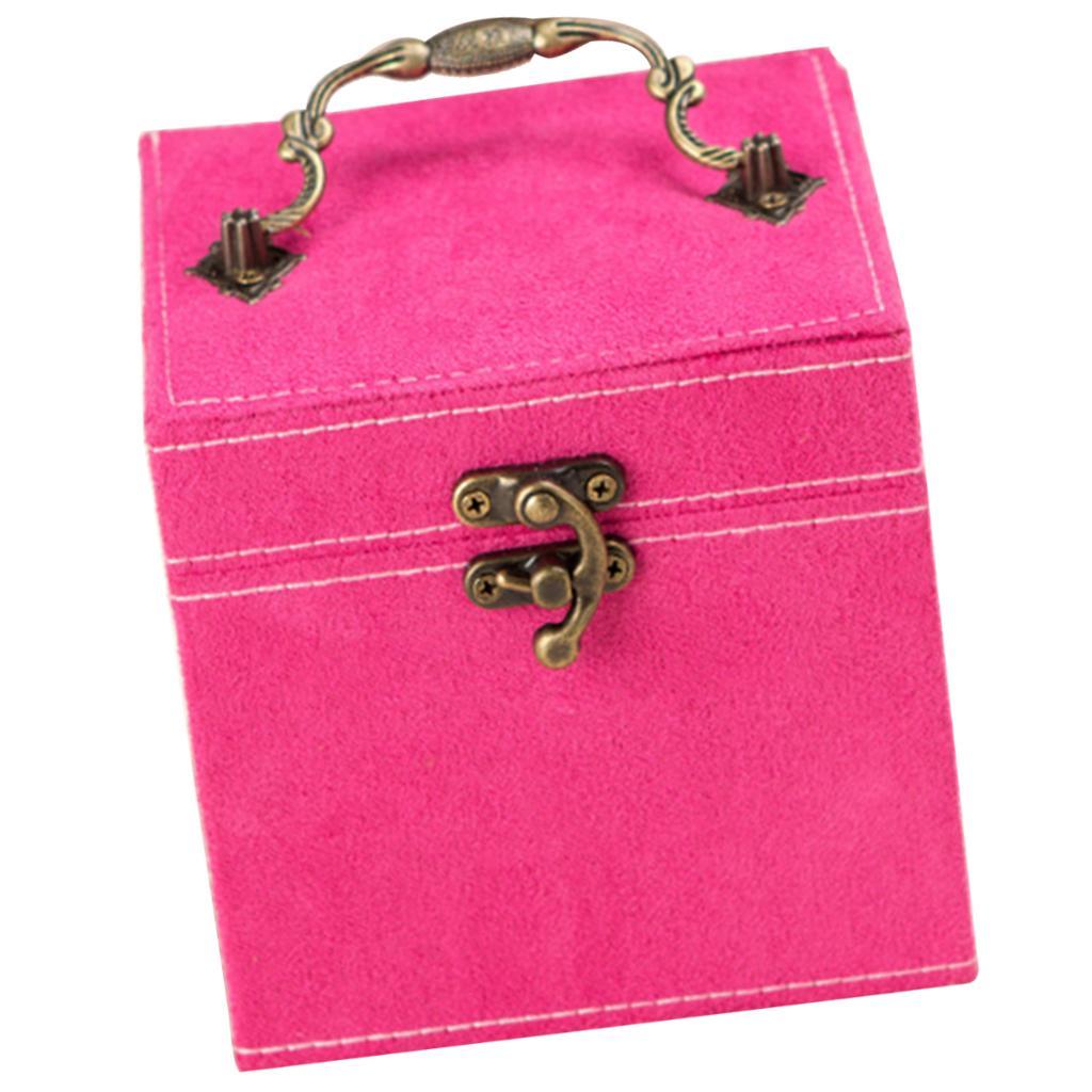Jewelry Case Earring Necklace Box Organizer with Metal Buckle