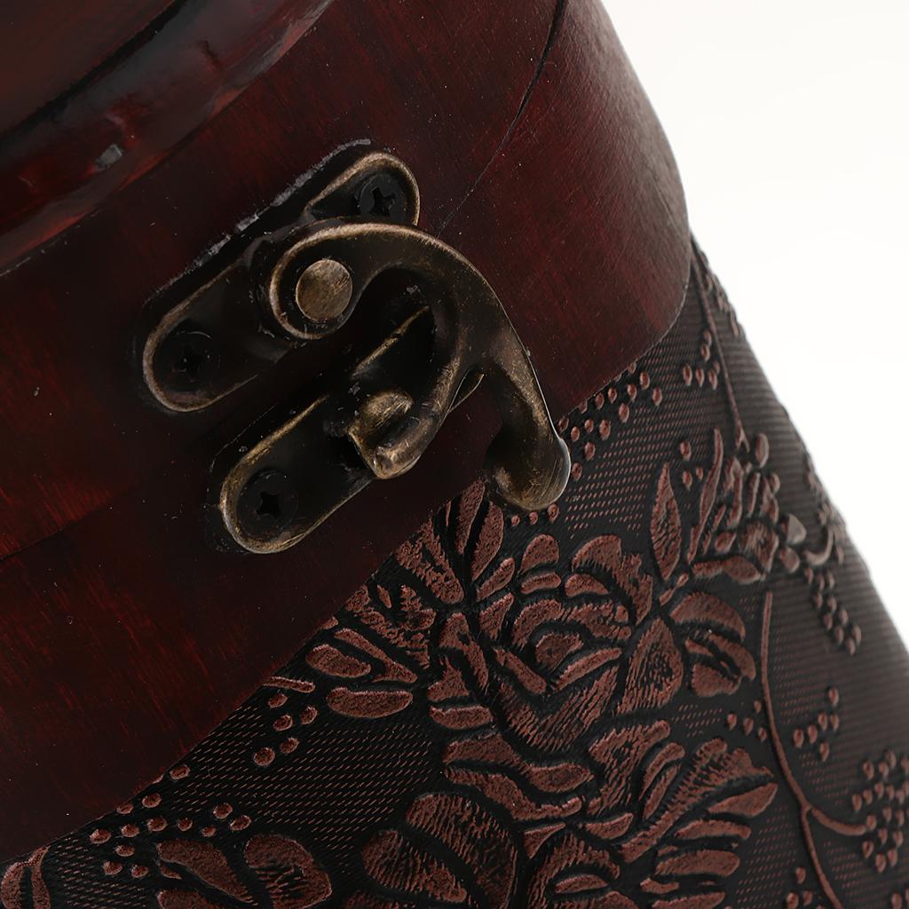 Wooden Wine Single Bottle Box with Antique Finish Daffodil Pattern