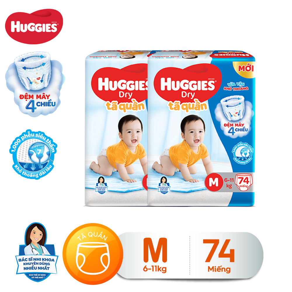 Combo 2 tã quần Huggies Pants Super Jumbo M74