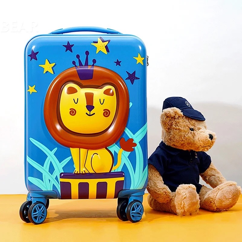 Vali kéo xách tay cho trẻ em BeddyBear / Beddy Bear họa tiết hình thú xinh xắn cho bé trai, bé gái từ 4 tuổi / học mầm non / tiểu học, khóa mã số, xoay 360 độ, chống va đập.