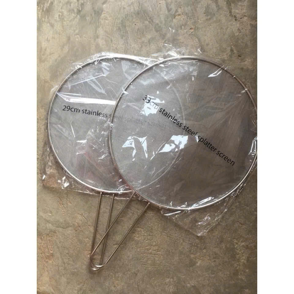 Lưới Vợt Đậy Chống Bắn Dầu Mỡ 29cm - 33cm Có Tay Cầm Tiện Dụng - An Toàn Cho Món Ăn - HÀNG CHÍNH HÃNG MINIIN