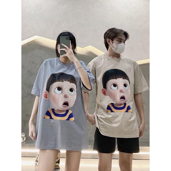 Áo thun cotton vải dày cao cấp áo unisex in hình đôi