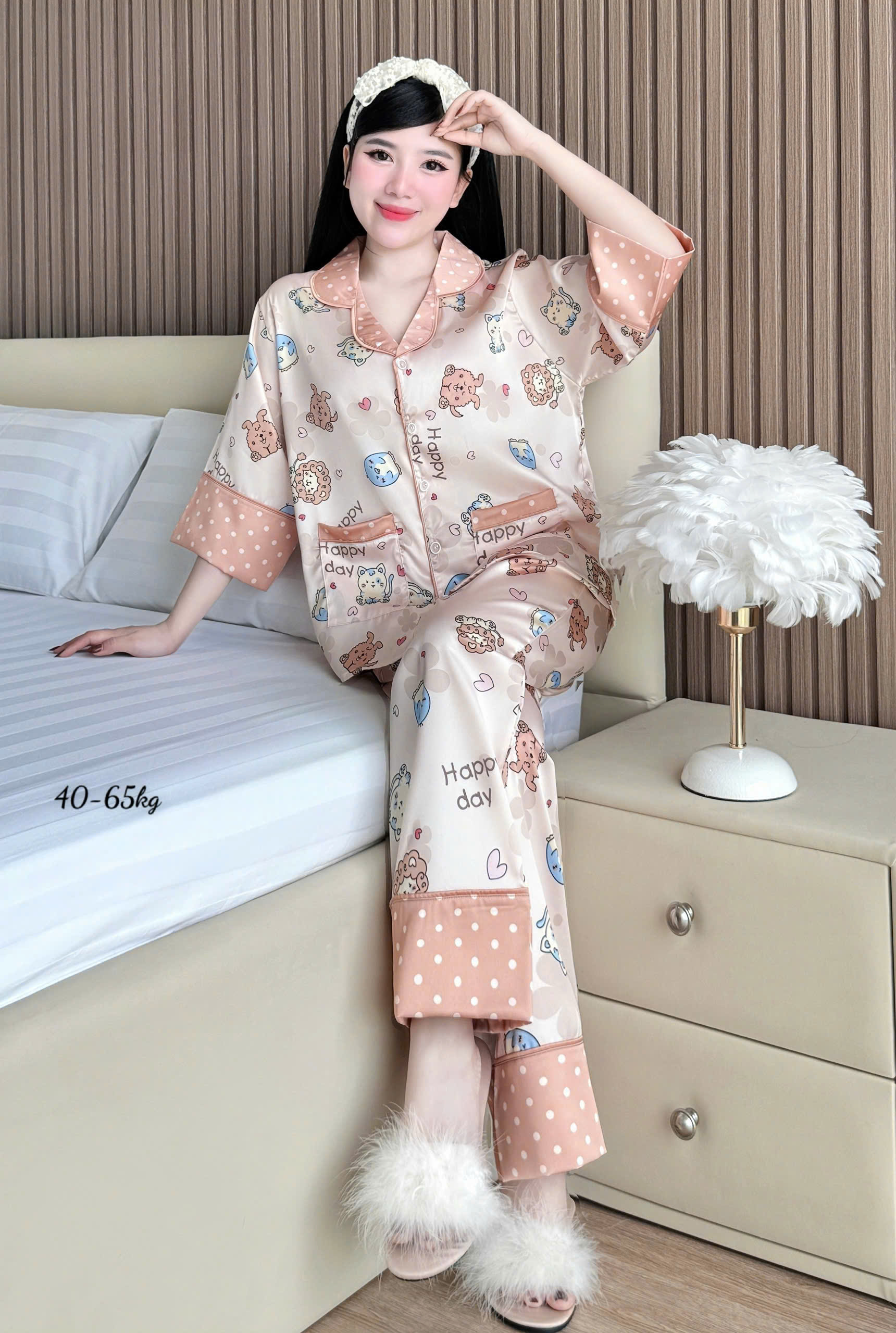 [NN Pijama] Đồ ngủ nữ mặc nhà pijama tay lở lụa latin cao cấp