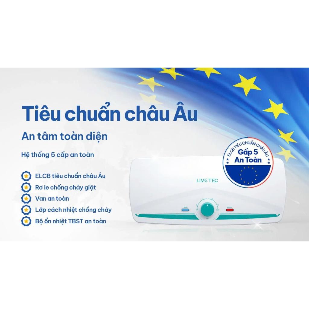 Bình nước nóng 30L Livotec LWH-ID30 5 cấp an toàn - Miễn phí vận chuyển toàn quốc - Bảo hành 24 tháng - Hàng Chính Hãng