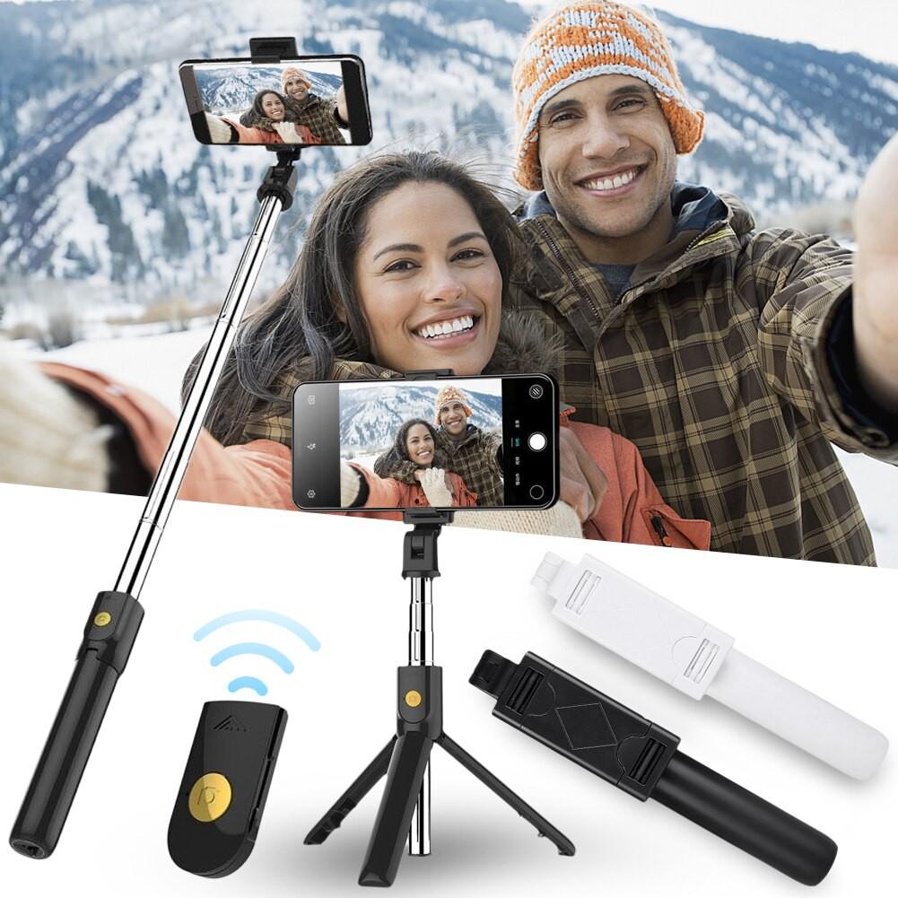 Gậy chụp ảnh tự sướng Selfiecom K07 - Tích hợp 3 chân tripod và remote bluetooth chụp từ xa