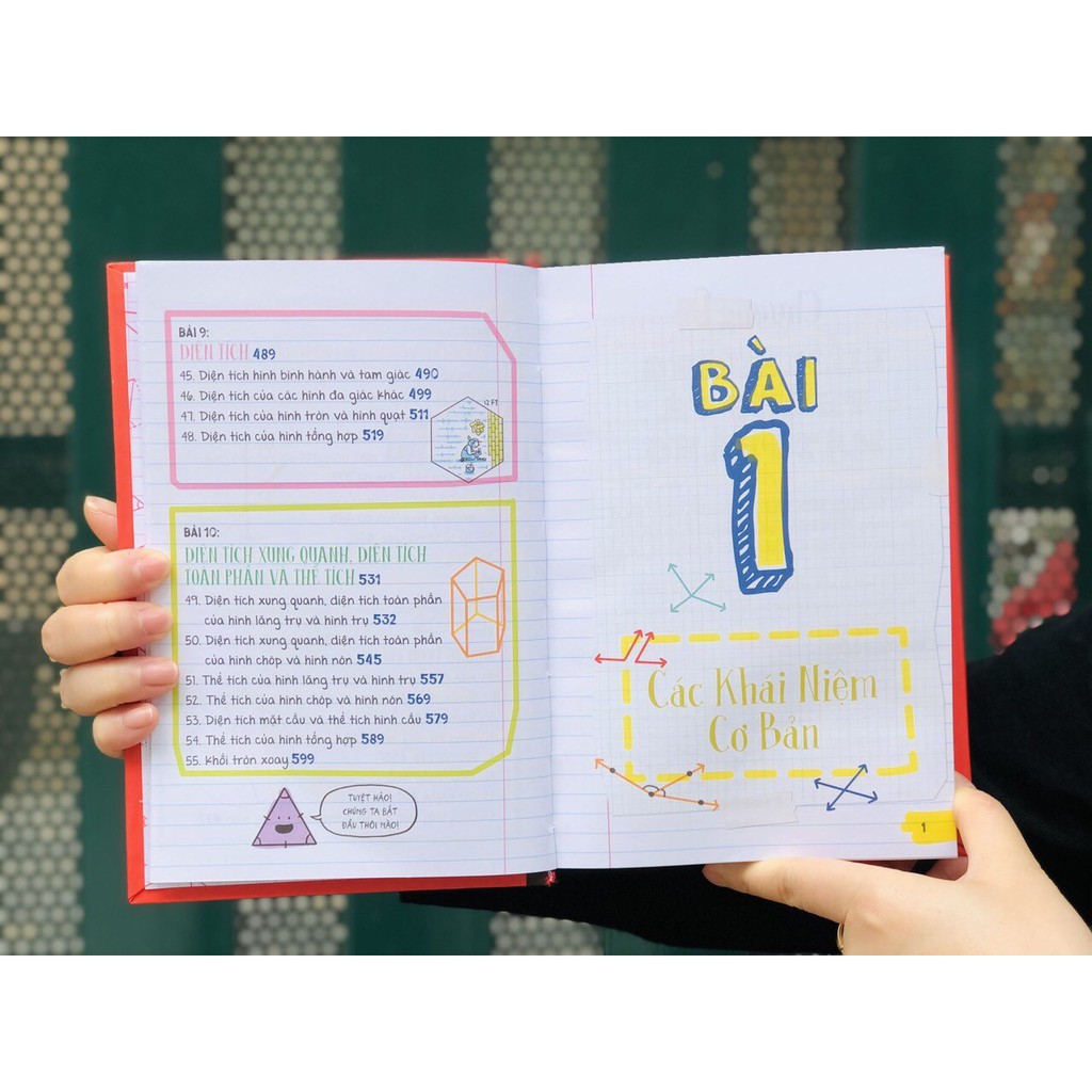 Combo Sổ tay Hình Học - Sổ tay Hóa Học - Á Châu Books, Bìa Cứng, In Màu - Tổng Hợp Kiến Thức Hình Học Và Hóa Học Lớp 8 Đến Lớp 12