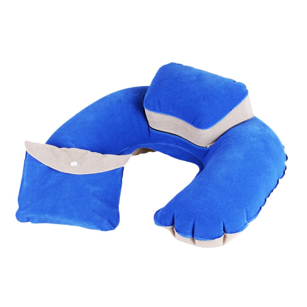 Travel Plane Inflatable U Shape Pillow Comfortable Neck Head Rest Air Soft Cushion
