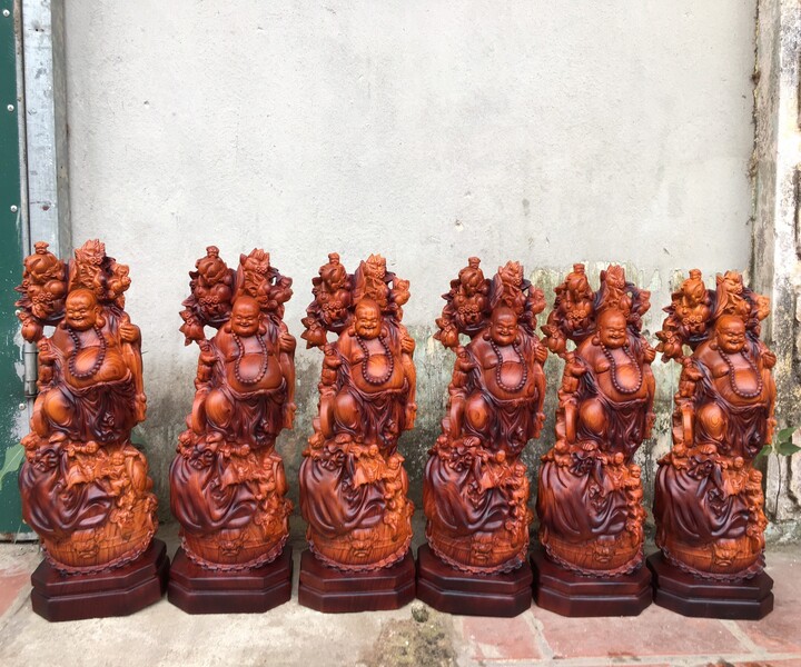 Tượng Phật Di Lặc Ngũ Phúc Vác Cành Đào