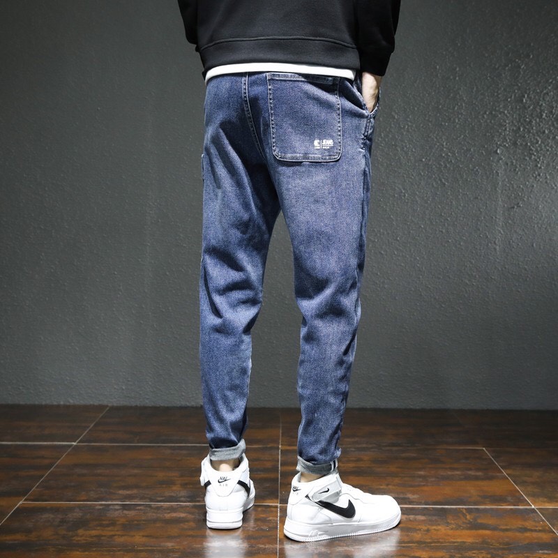 QUẦN JEANS NAM, QUẦN BÒ NAM ỐNG ĐỨNG DÁNG JOGGER QUẦN JEAN CẠP CHUN