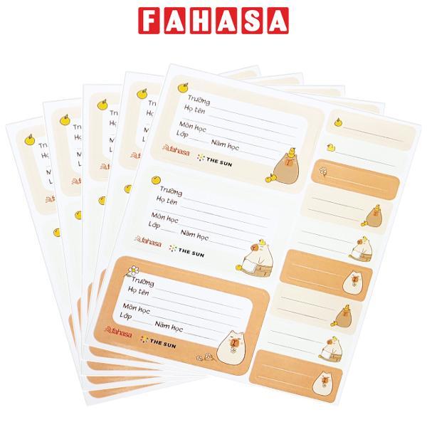 Bộ 15 Nhãn Vở Học Sinh 3 Ô Friendly Ambassador Kèm Sticker - The Sun V2