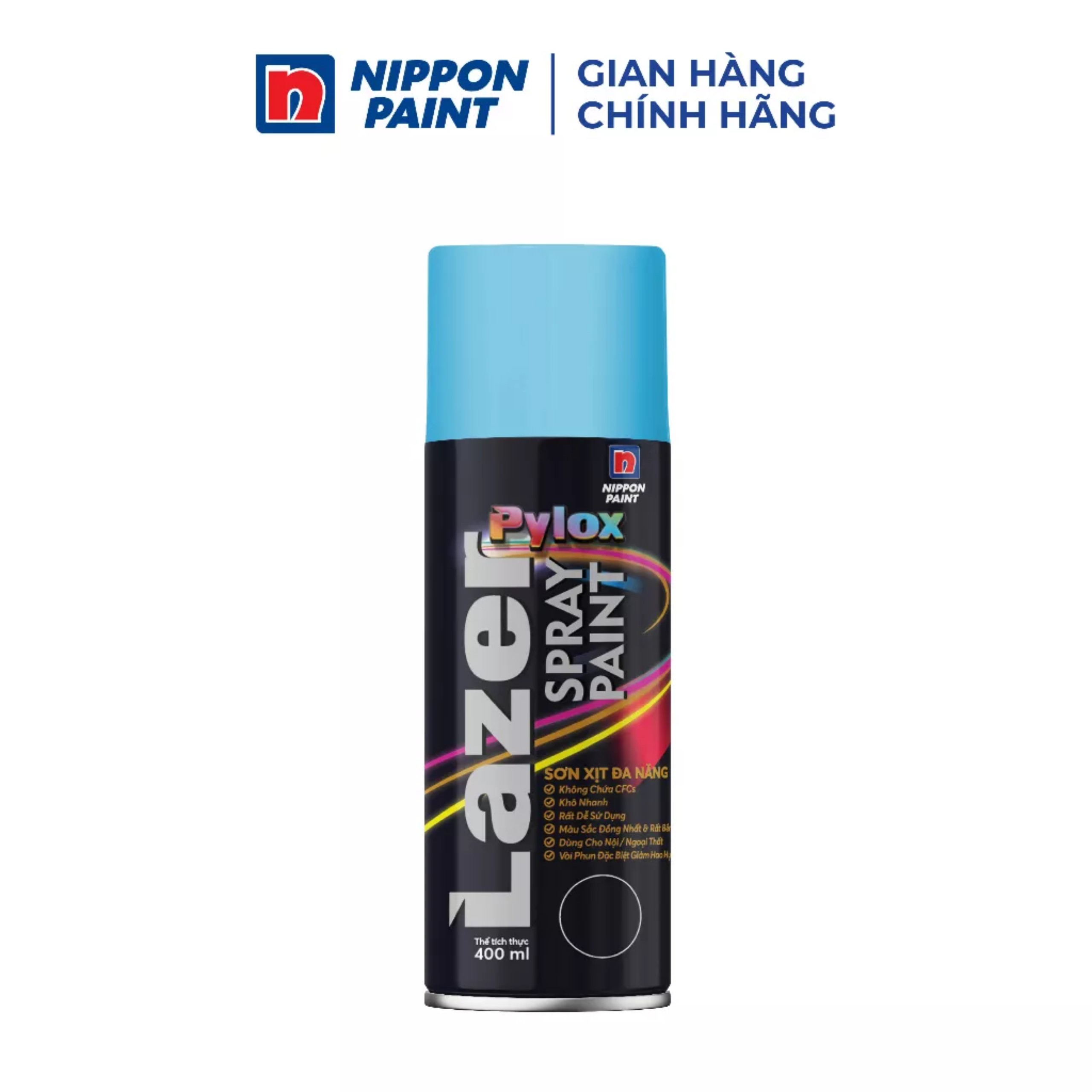 Sơn xịt Nippon Pylox Lazer xanh dương nhạt 400ML