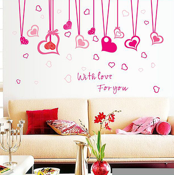 Decal Dán Tường Dây Leo Hồng 2 Bộ DB063