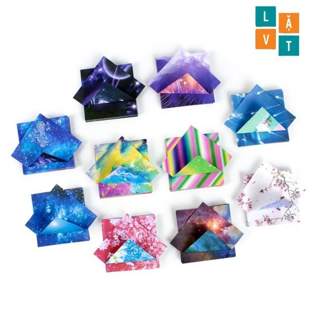 - Giấy origami vuông 7 Cm nhiều mẫu lựa chọn - Giấy xếp hình, giấy gấp hạc 2 mặt để gấp giấy