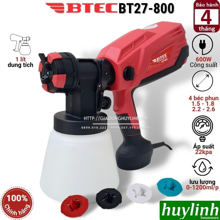 Máy phun sơn điện cầm tay Btec BT27-800 - Công suất 600W - 4 Béc phun - Hàng chính hãng