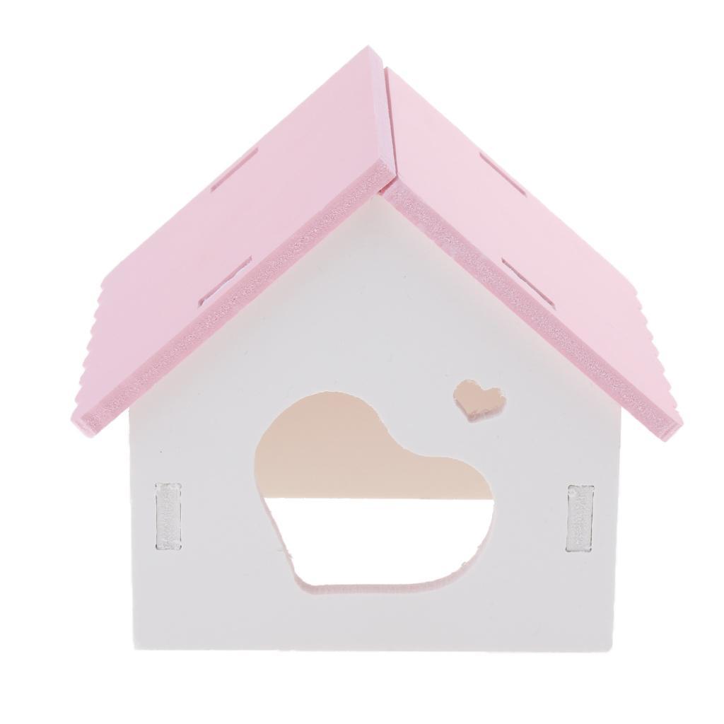 Hamster House Small Animal Hideout Pet Mini Hut Hamster Cabin Cages pink