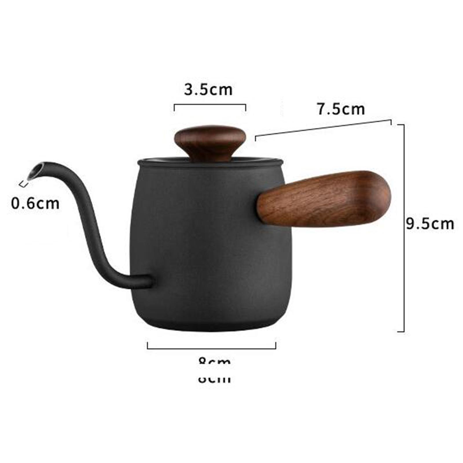 Long Narrow Stainless Steel Pour Over Kettle Black