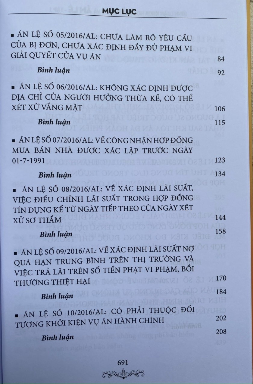 Bình Luận Khoa Học Bản ÁnVà Án Lệ  - Tập 1