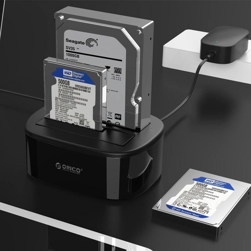 Đế ổ cứng (Docking) 2 khe cắm: 3.5&quot; và 2.5&quot; SATA 3 USB 3.0 6228US3-C- hàng chính hãng