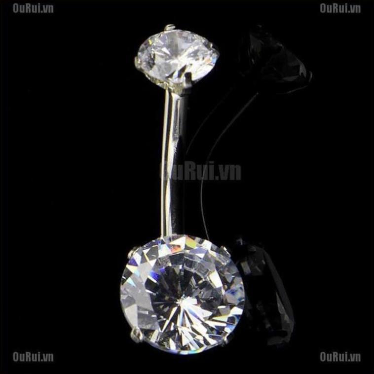 Khuyên rốn đính đá bằng thép y tế