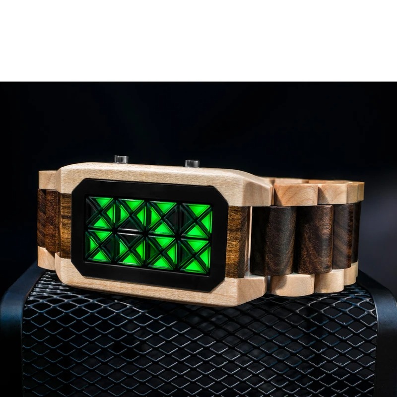 Đồng hồ nam Tokyoflash Japan Kisai Adjust Wood LED Watch dây gỗ