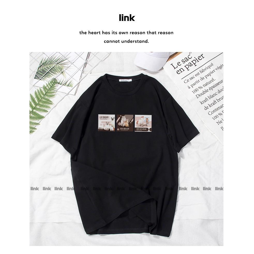 Áo thun tay lỡ CAT DREAM cute trước ngực unisex
