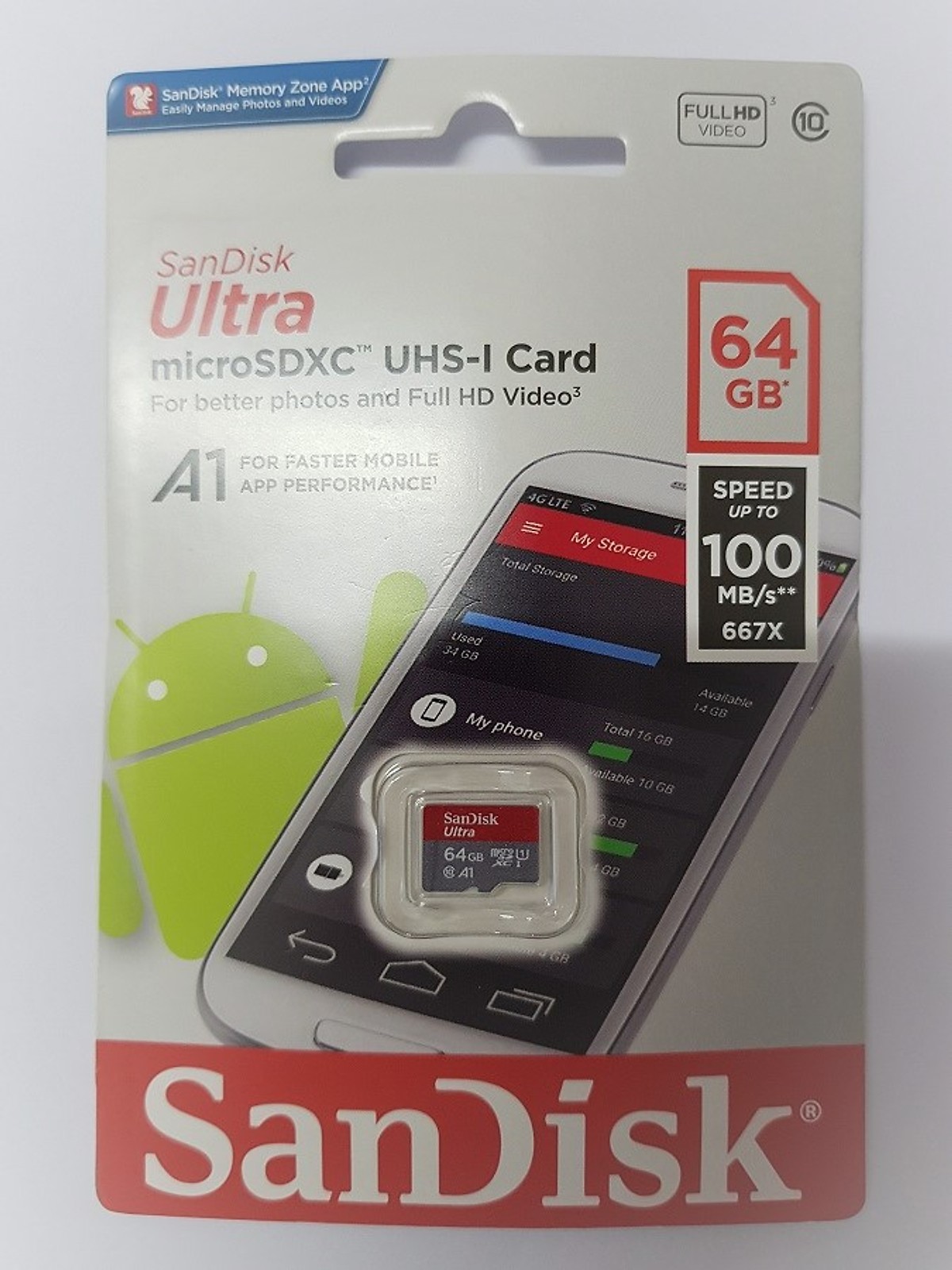 Thẻ nhớ Micro SanDisk Ultra A1 100MB/s - Hàng Nhập Khẩu - 64GB