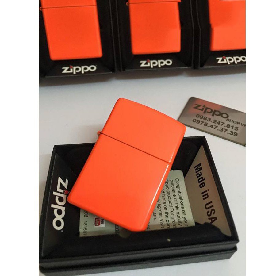 Bật lửa Zippo 28888 –Bật lửa Zippo Neon Orange Matte