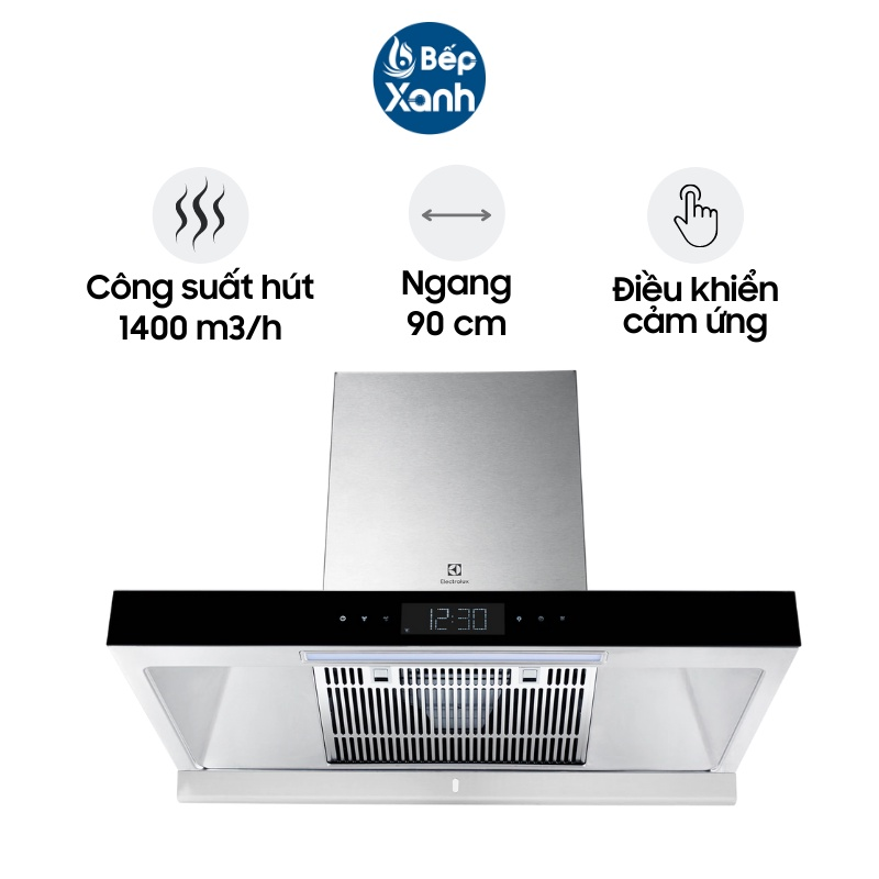 Máy Hút Mùi Dạng Ống Electrolux EFC928SC - Ngang 90cm - Lưu Lượng Gió 1400 m3/h - Hàng Chính Hãng