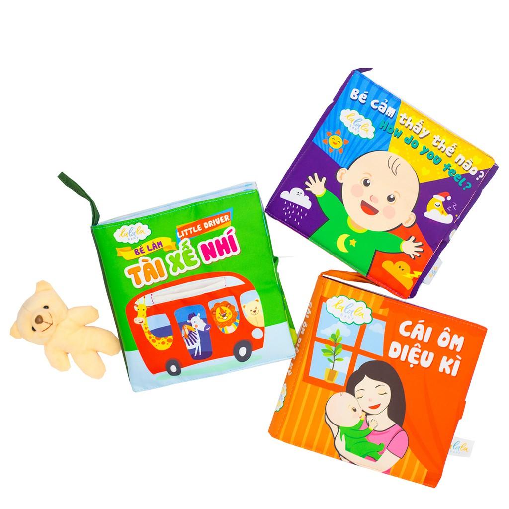 Sách vải cho bé sơ sinh song ngữ kích thích thị giác, thính giác, xúc giác Lalala Baby Shop Bố Su