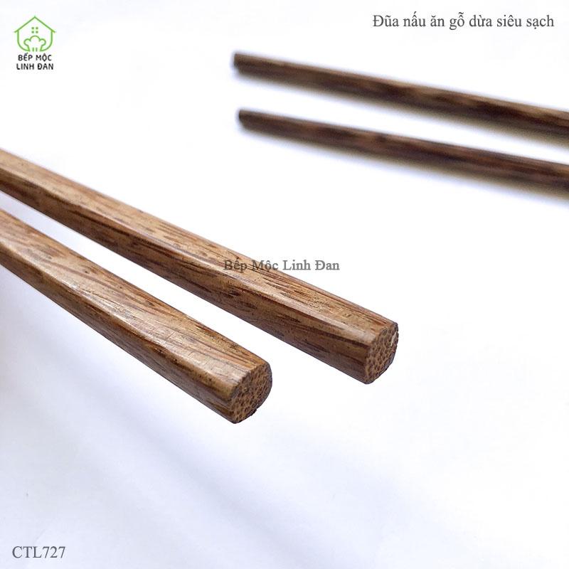 Đũa xào nấu gỗ Dừa tự nhiên Việt Nam, không độc hại khi gặp nhiệt độ cao (1 Đôi) - [CTH727]