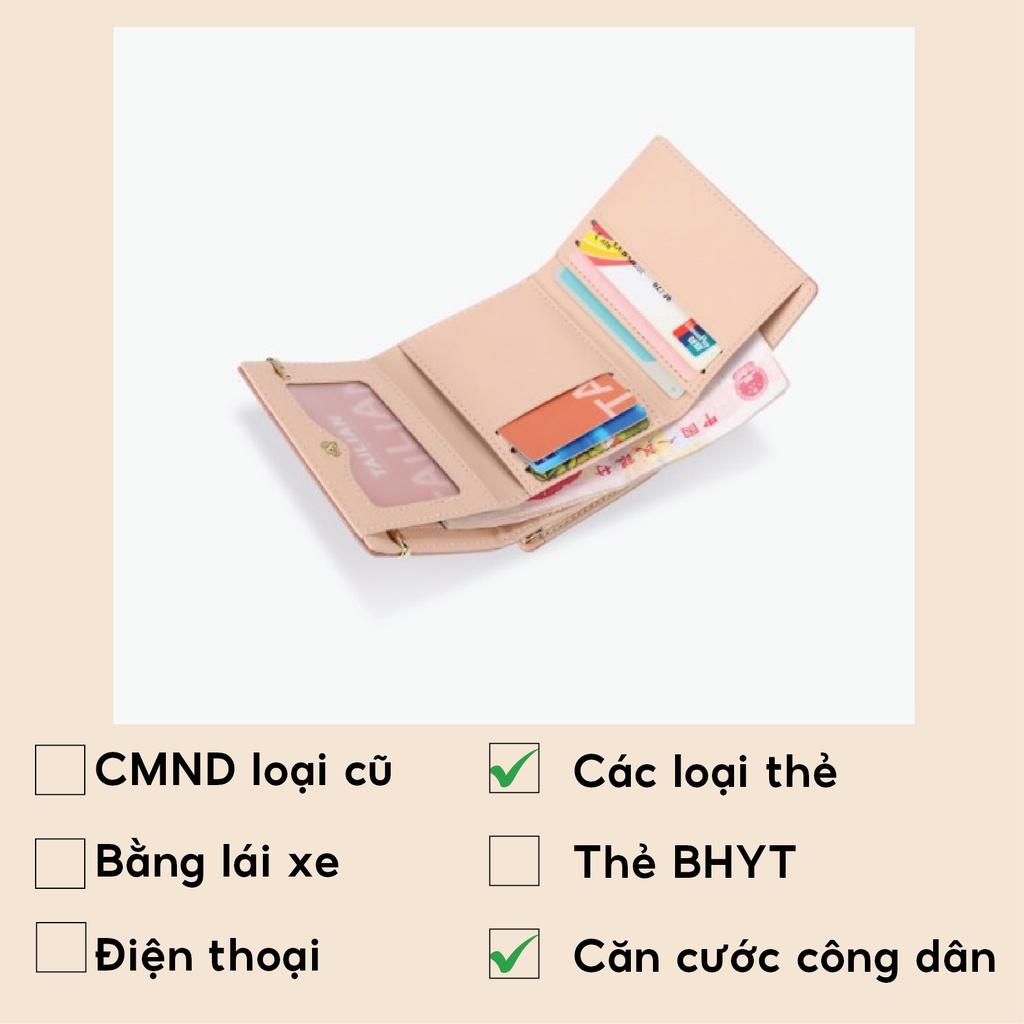 Ví Nữ Ngắn Mini Cầm Tay TAILIAN Gập 2 Nhỏ Gọn Đựng Tiền Phối Da Lộn Cao Cấp Cực Đẹp Giá Rẻ TL37