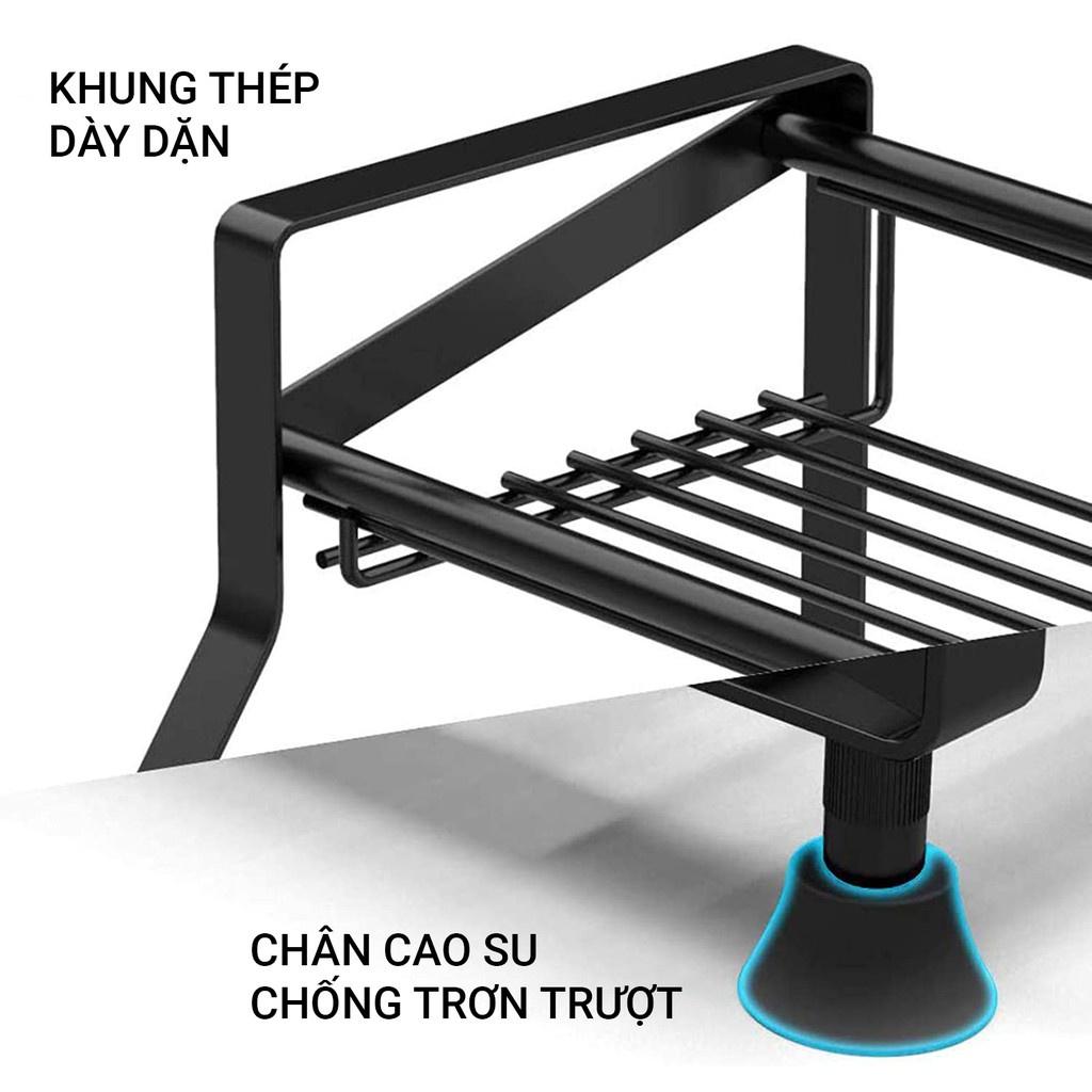 Kệ Gia Vị Thép Đen 3 Tầng Nghiêng Siêu Tiện Lợi Size To