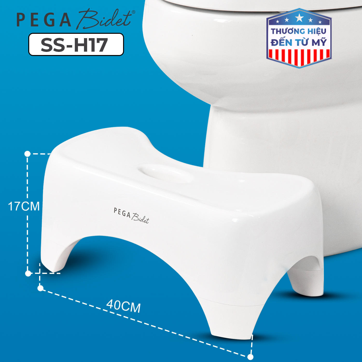 Ghế Kê Chân Toilet PEGA Bidet, Hỗ Trợ Đi Vệ Sinh Dễ Dàng Và Thoải Mái, Chống Táo Bón, Làm Từ Nhựa Y Tế - Thương Hiệu Mỹ