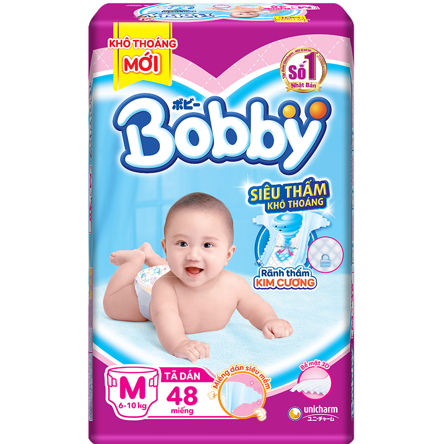 Tã dán Bobby M48 (6-10kg)
