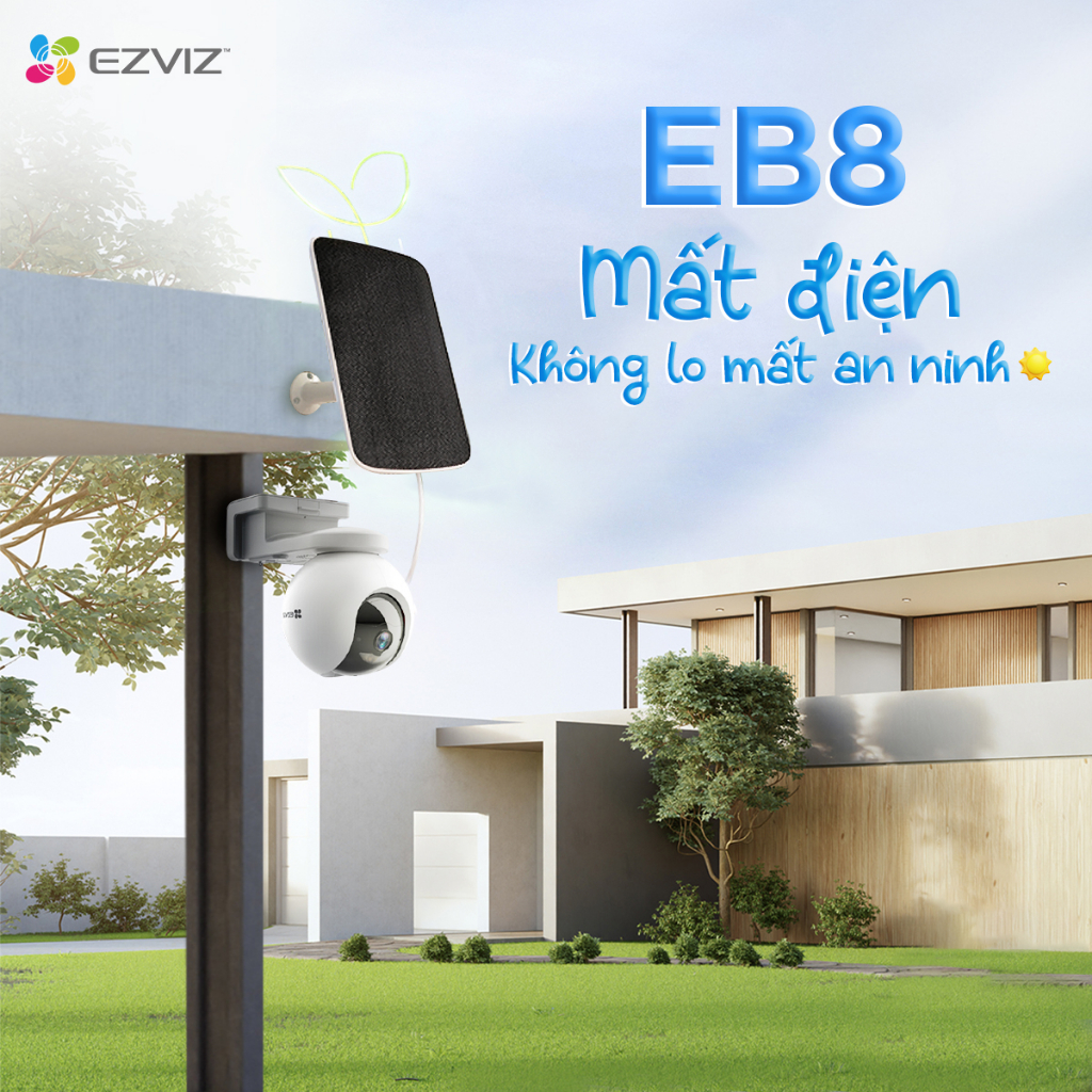 Camera Ezviz EB8 2K Dùng Sim 4G Kèm Pin Năng Lượng Mặt Trời - Hàng chính hãng