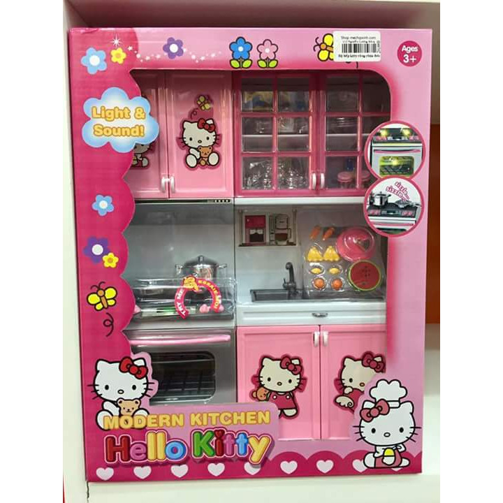 Bộ đồ chơi lắp ráp nhà bếp Hello Kitty hoặc công chúa Disney có nhạc, đèn (mẫu ngẫu nhiên)