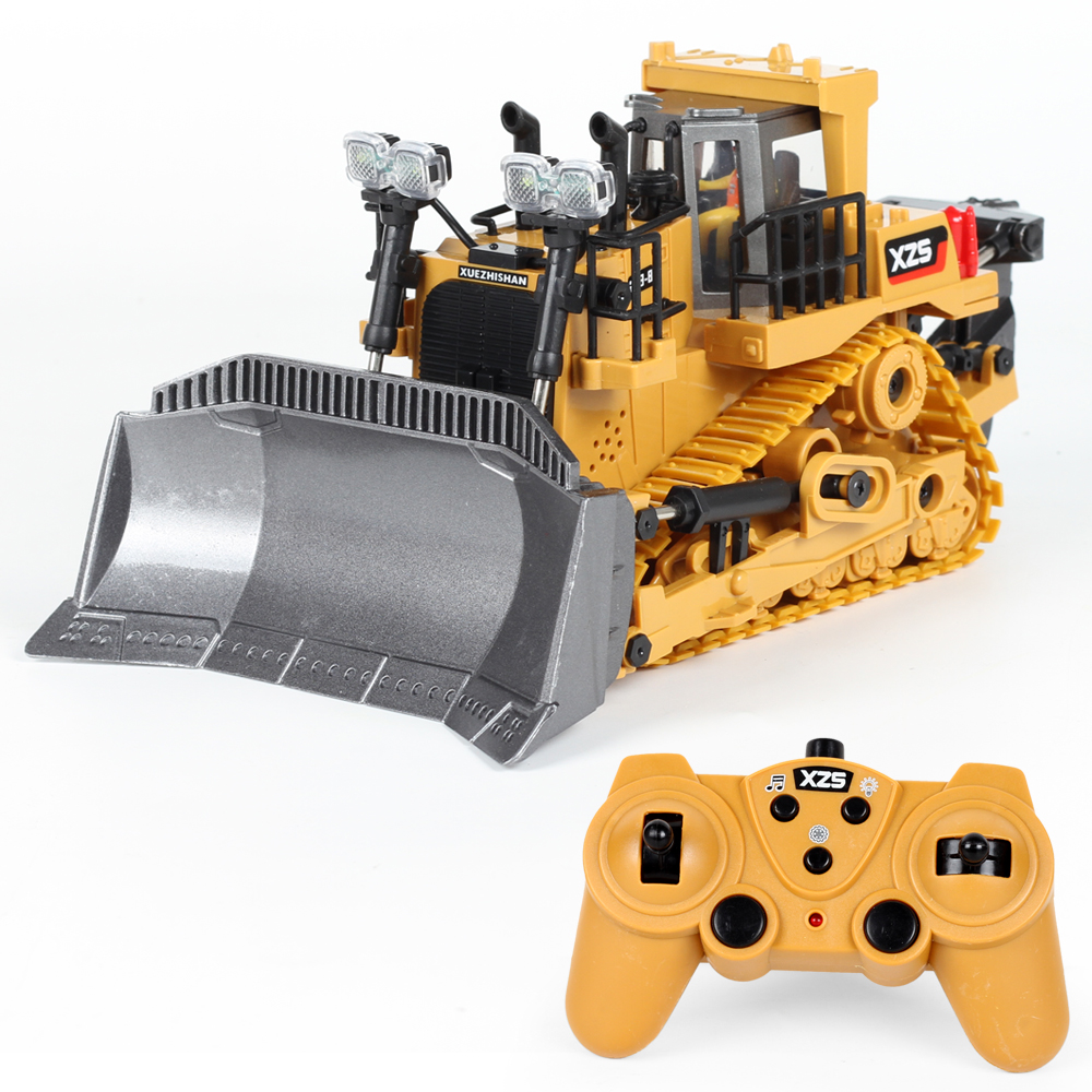 Xe ủi đất kim loại điều khiển từ xa 9 kênh BC1031 đồ chơi trẻ em 9 Channel Alloy Bulldozer / Xe công trình điều khiển từ xa cao cấp