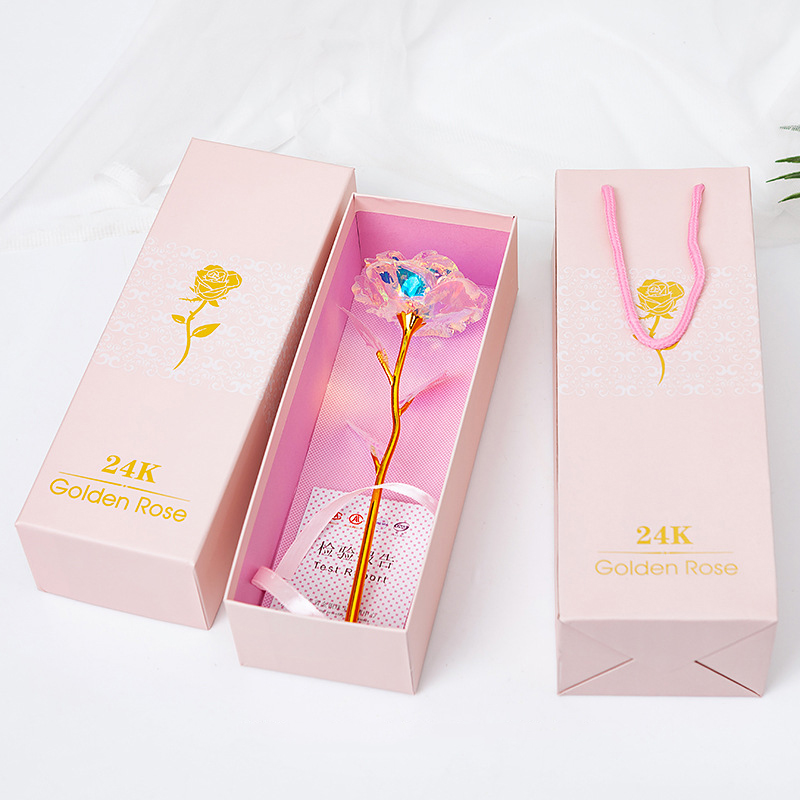 Quà 8/3 Ý Nghĩa Cho Mẹ, Cho Vợ, Cho Bạn Gái Hoa Hồng Galaxy Phát Sáng Golden Rose Có Đèn Led Khung Hình Chữ Love