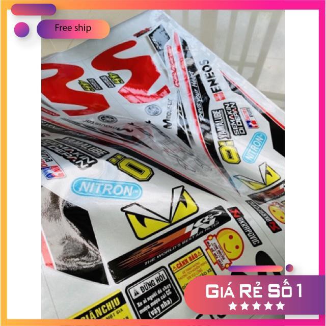 Tem rời dành cho xe Exicter 150 Movistar đỏ dán xe trắng chất liệu Candy cao cấp