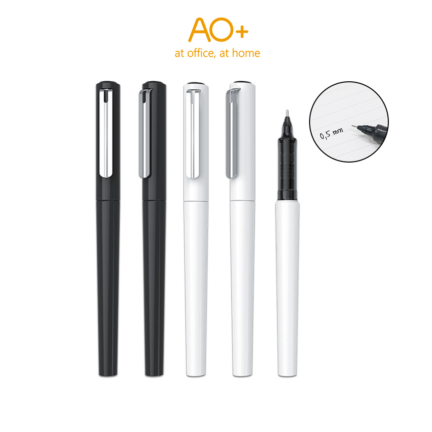 Bút Bi Gel AO+ Viết Gel Nắp cài BG102 Ngòi 0.5mm Mực Đen Trơn Tru Cho Học Sinh Văn Phòng